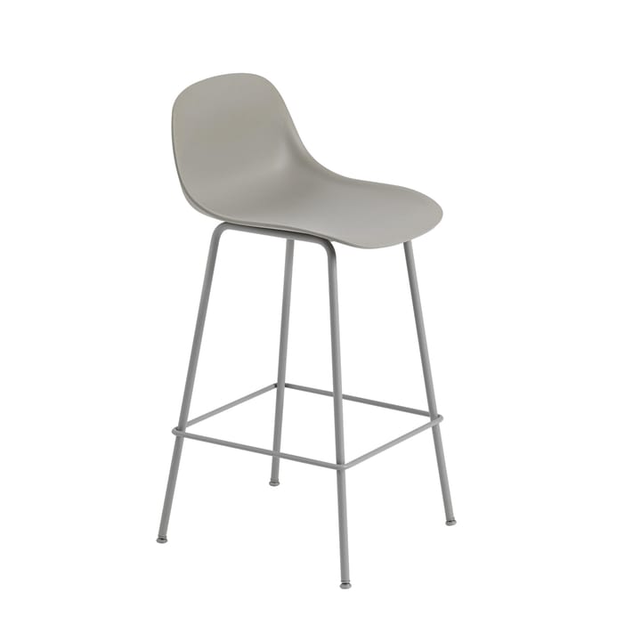 Fiber Tube krzesło barowe oparcie 65 cm - Grey (plastic) - Muuto