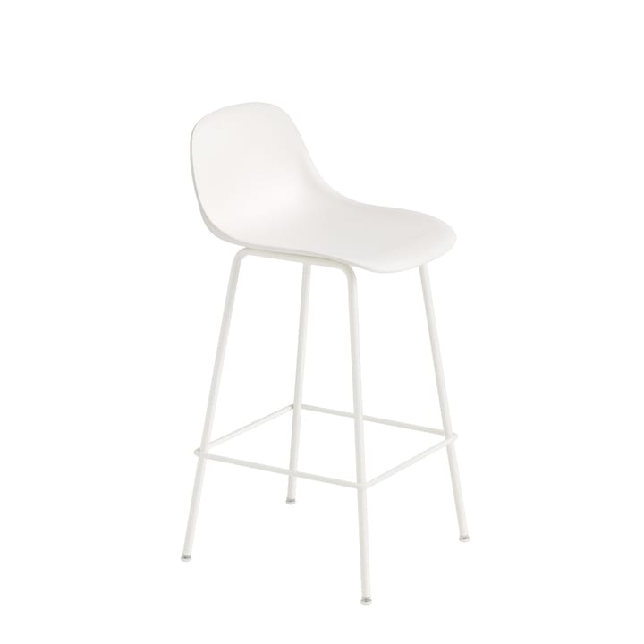 Fiber Tube krzesło barowe oparcie 65 cm - Natural white (plastic) - Muuto
