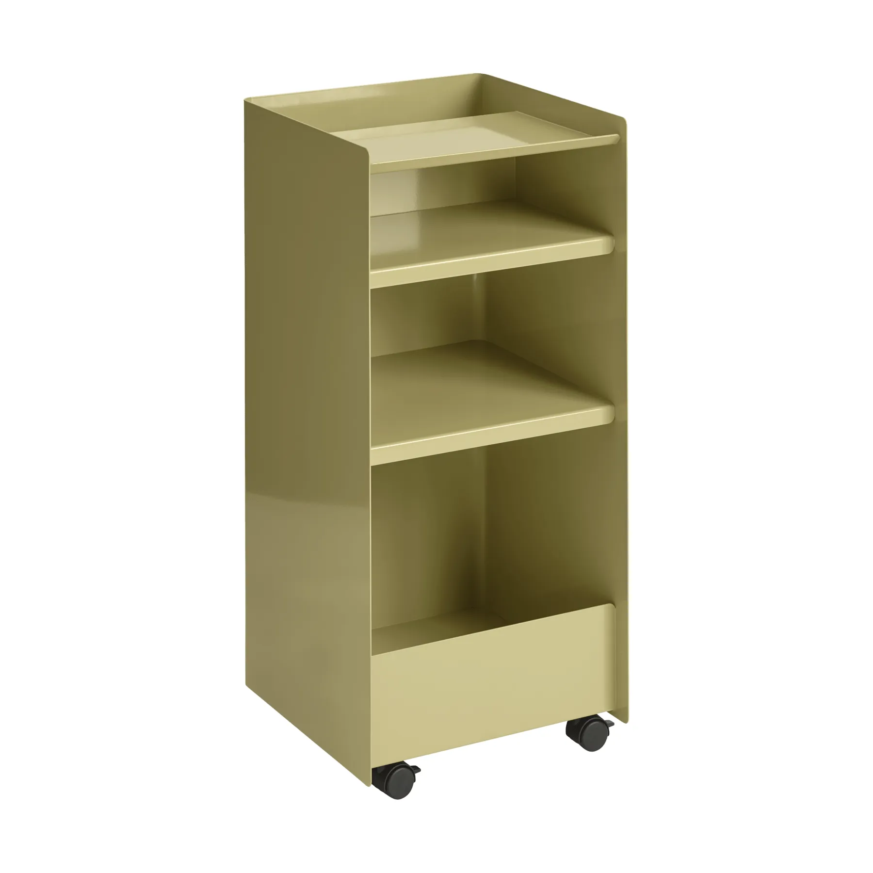 Folded Trolley wózek otwarty, Ciemny beż zielony, 37,4x38,7x37,2 cm Muuto