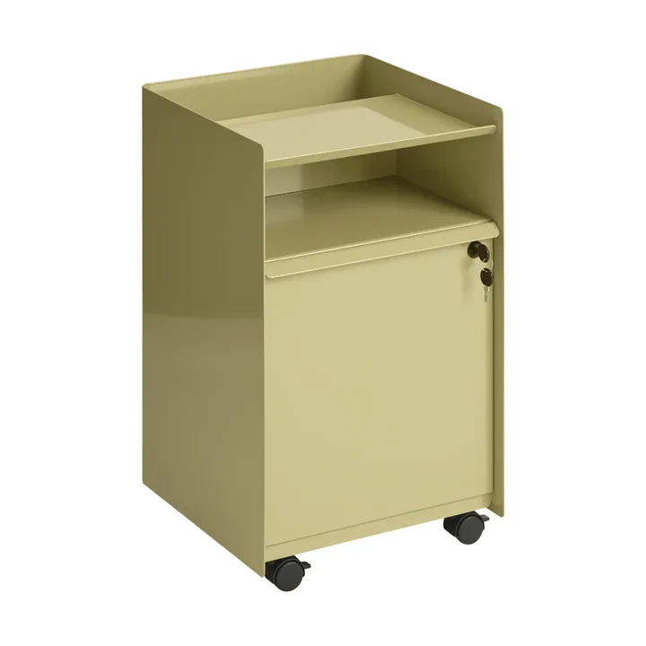 Folded Trolley wózek z szafką - Ciemnobeżowo-zielony - Muuto