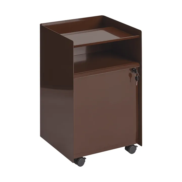 Folded Trolley wózek z szafką - Ciemnoczerwony - Muuto