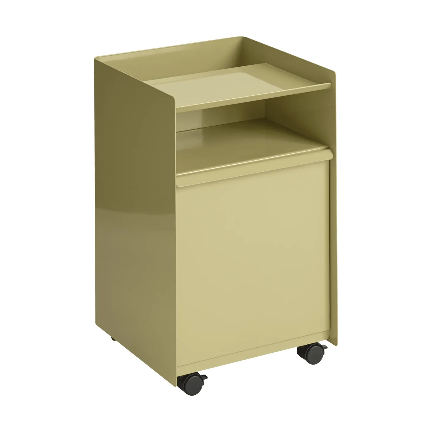 Folded Trolley wózek z szufladą, Ciemnobeżowo-zielony Muuto
