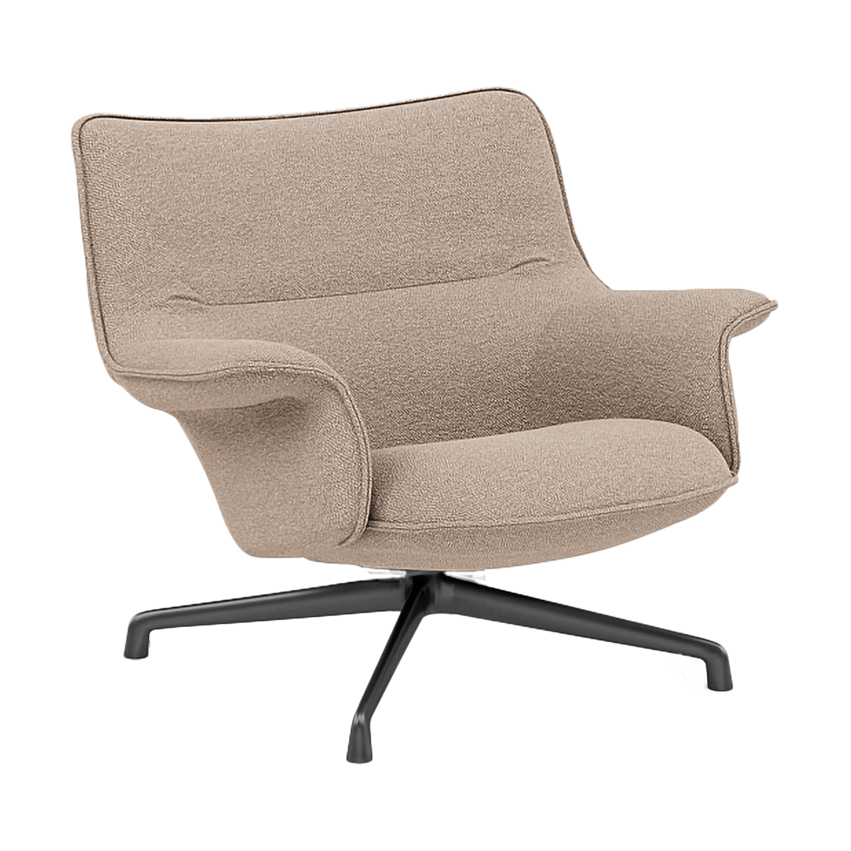 Muuto Fotel Doze niski, obrotowy Hearth 6 Anthracite/czarny