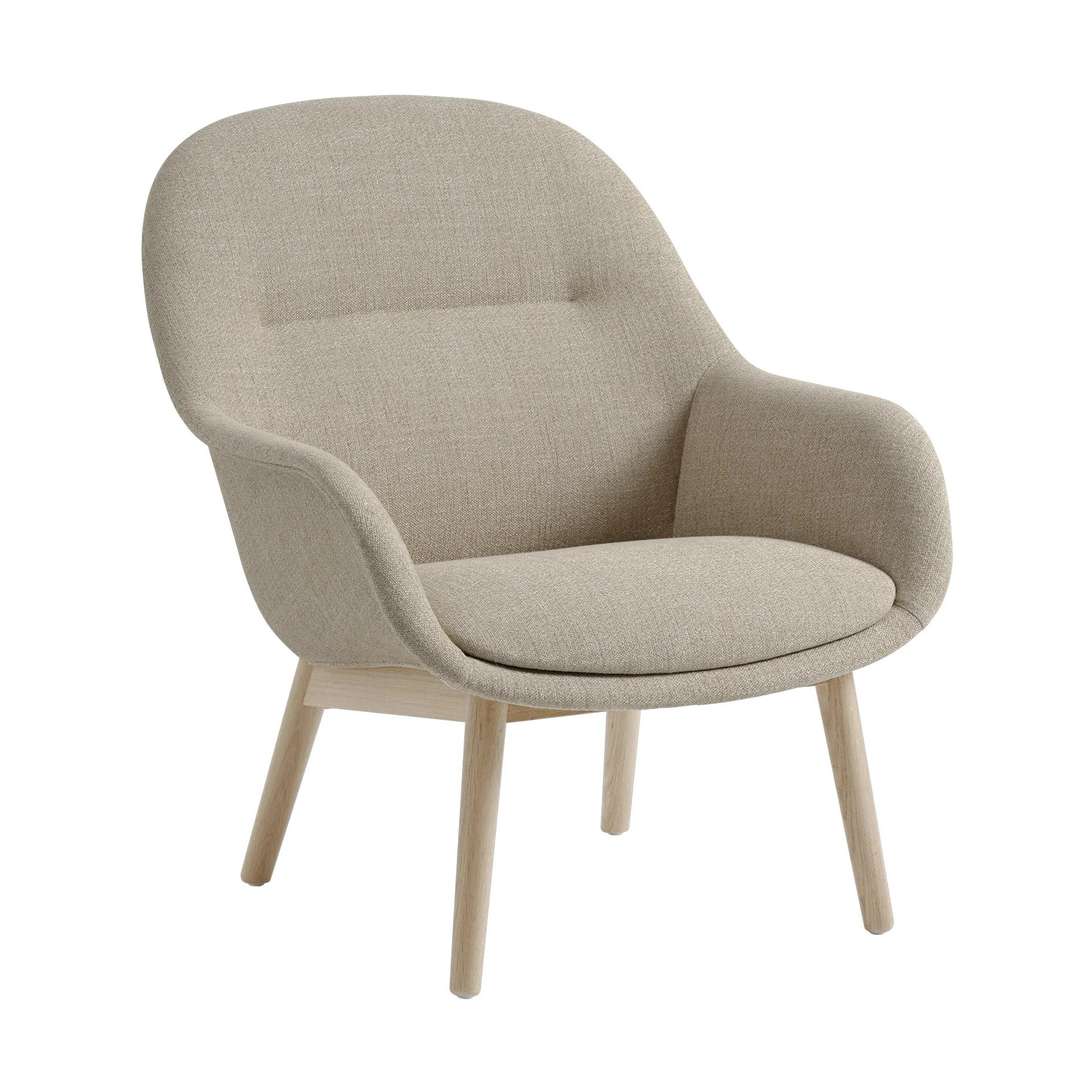 Fotel Fiber Lounge, dębowe nogi, Ecriture 240-grey Muuto