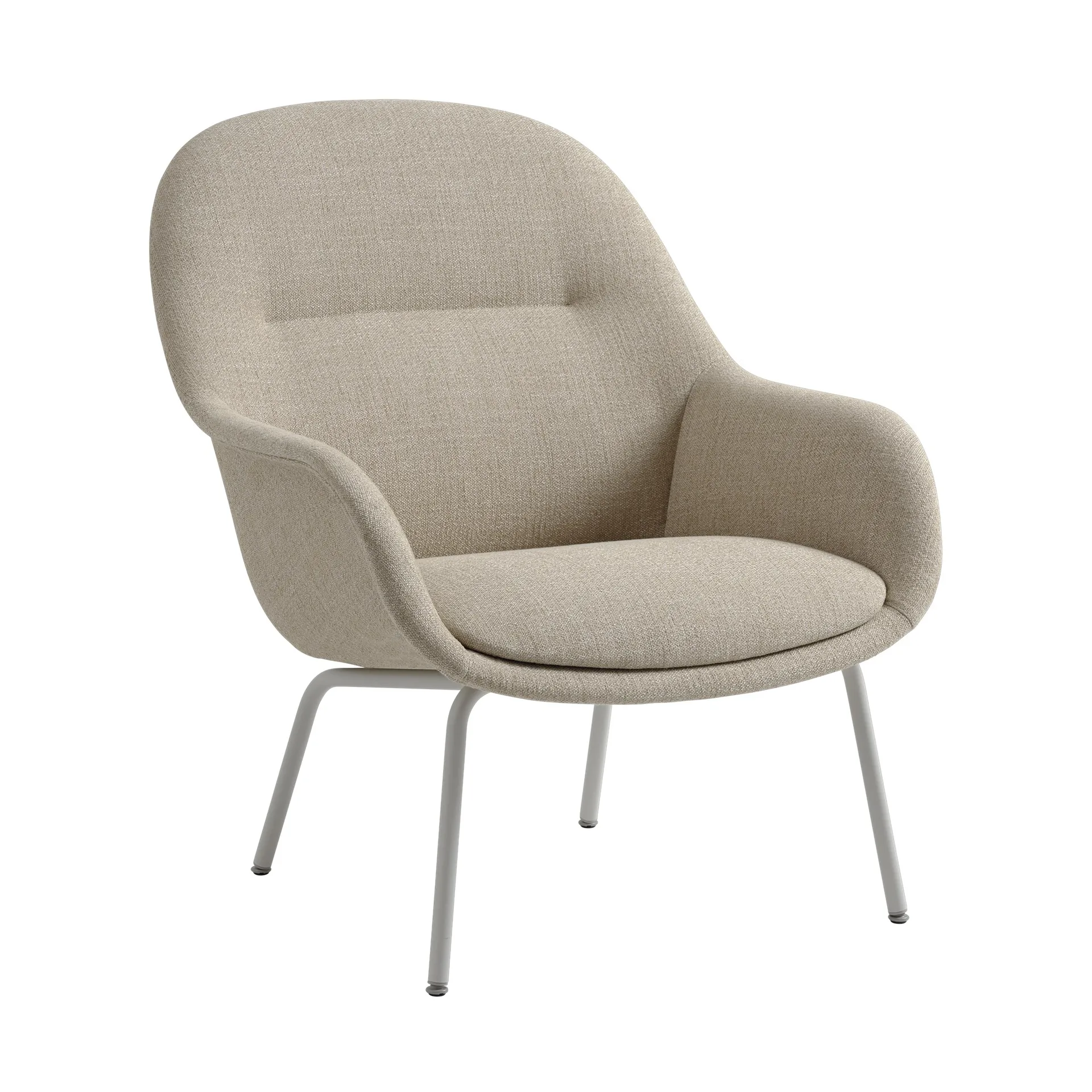 Fotel Fiber Lounge, stalowe nogi, Ecriture 240-grey Muuto