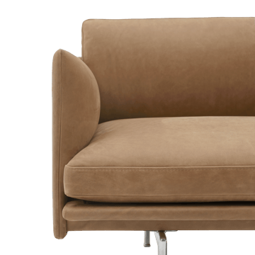 Kanapa Outline 3,5-osobowa, polerowany aluminium - Grace leather Camel - Muuto