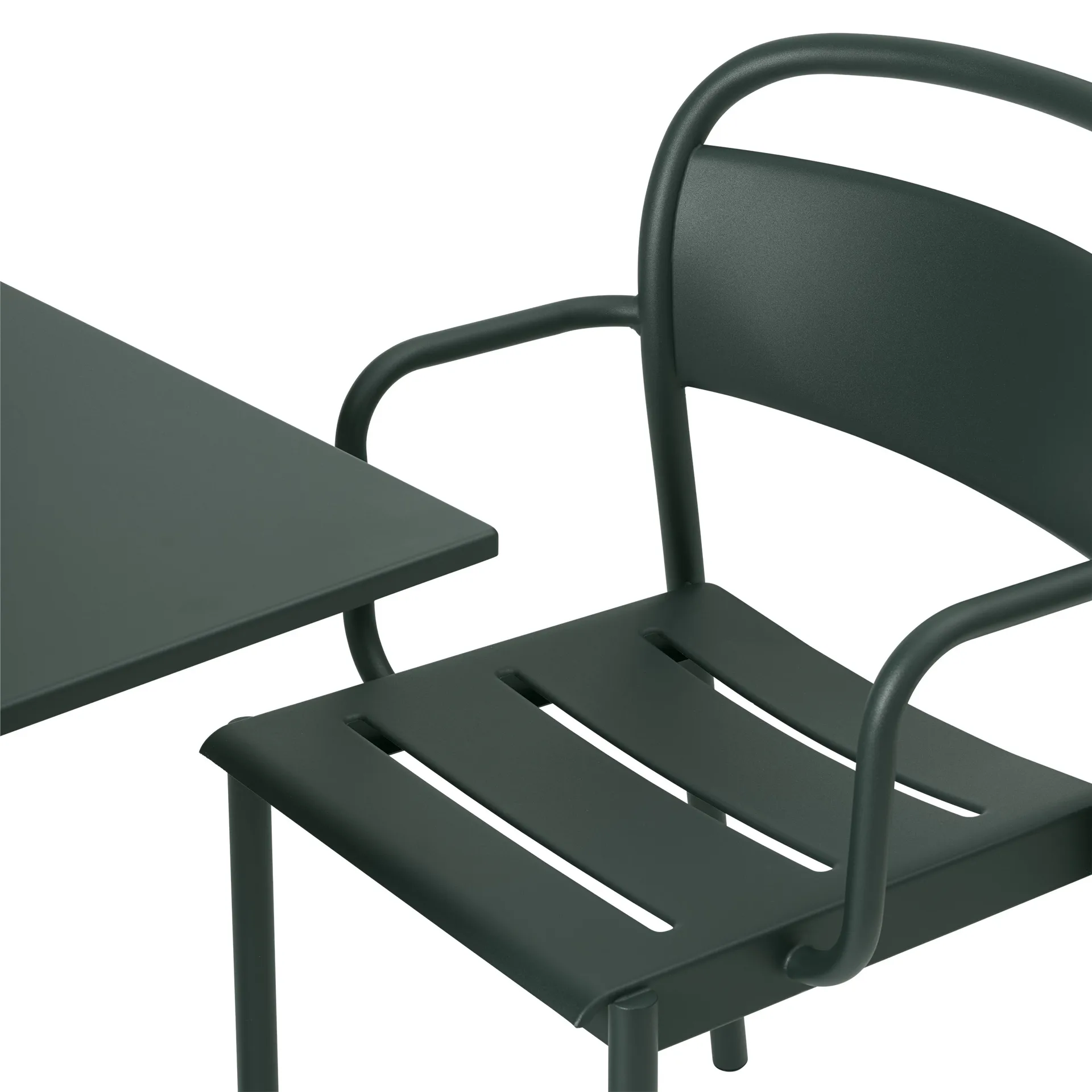 Krzesło Linear Steel Armchair, Dark green Muuto