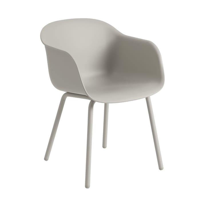 Krzesło ogrodowe ze stalowymi nogami  Fiber Outdoor Armchair  - Grey (plastic) - Muuto