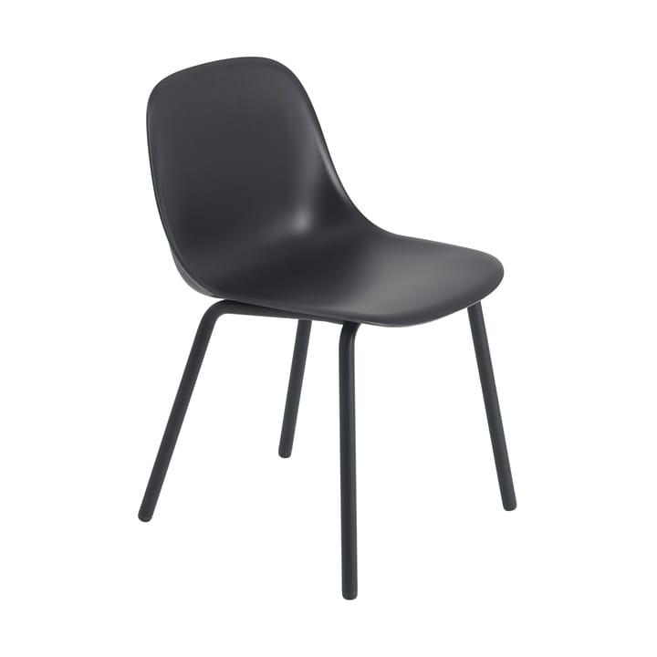 Krzesło ogrodowe ze stalowymi nogami Fiber Outdoor Side Chair - Anthracite black - Muuto