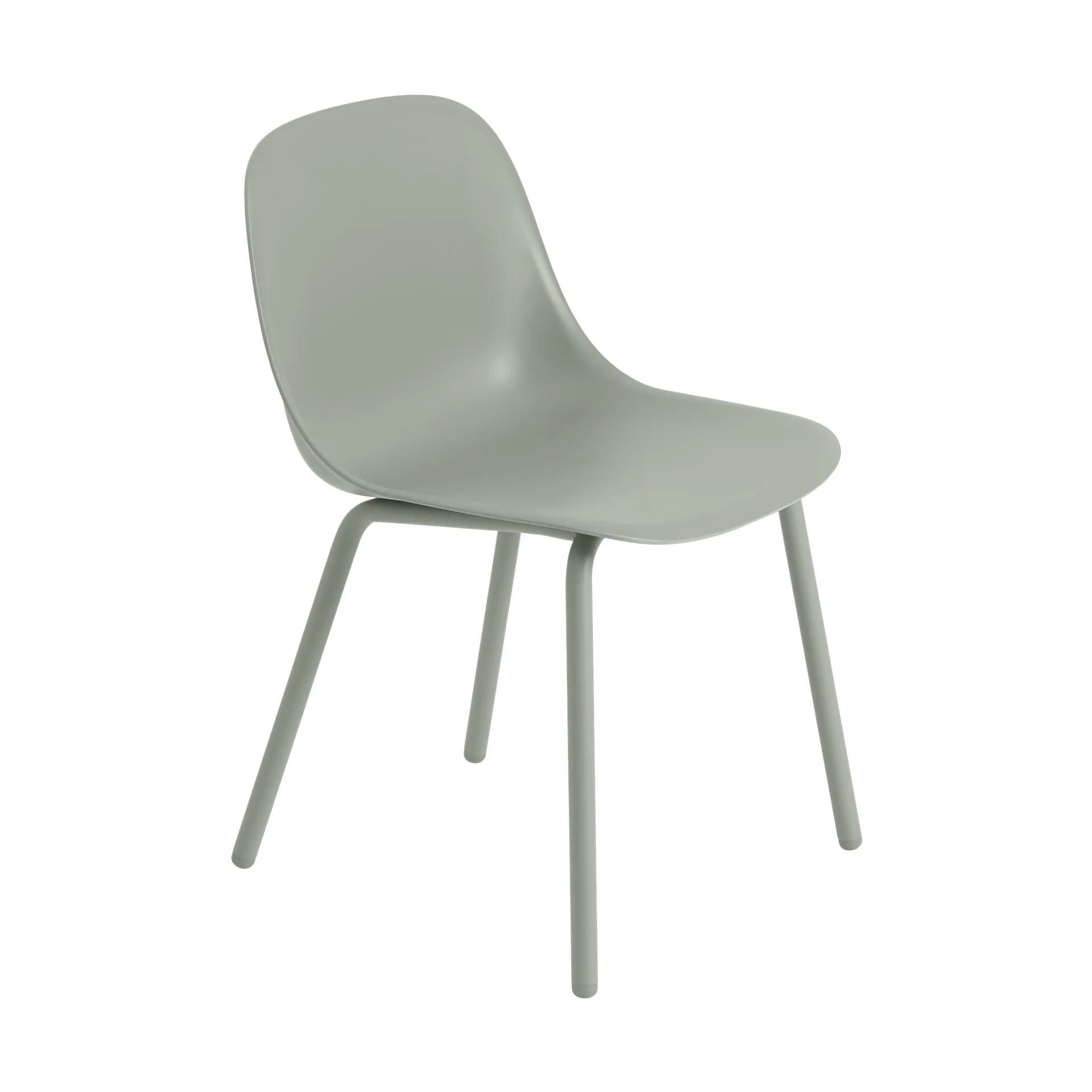 Krzesło ogrodowe ze stalowymi nogami Fiber Outdoor Side Chair, Dusty green Muuto