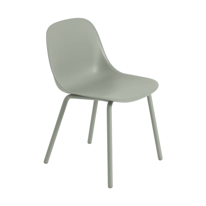 Krzesło ogrodowe ze stalowymi nogami Fiber Outdoor Side Chair - Dusty green - Muuto