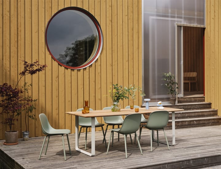 Krzesło ogrodowe ze stalowymi nogami Fiber Outdoor Side Chair, Dusty green Muuto
