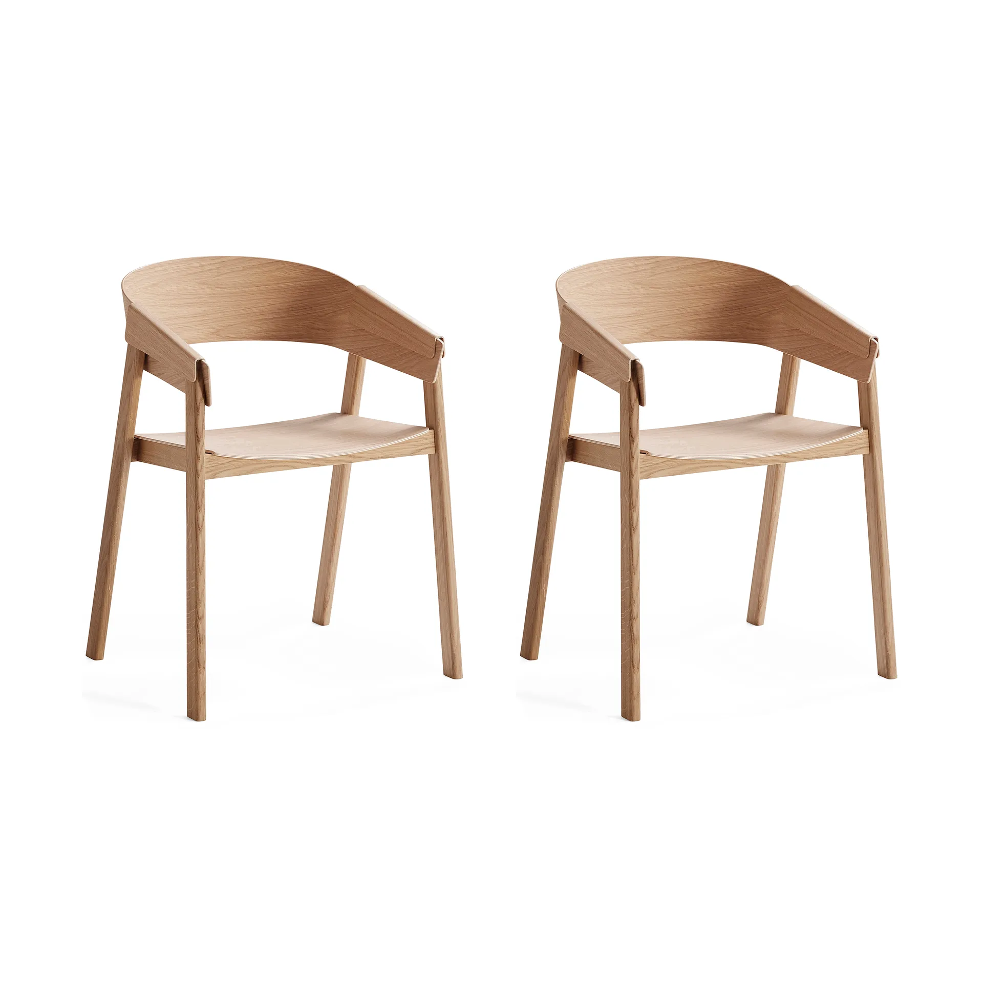 Krzesło z podłokietnikami Cover armchair, Dąb, zestaw 2 szt. Muuto