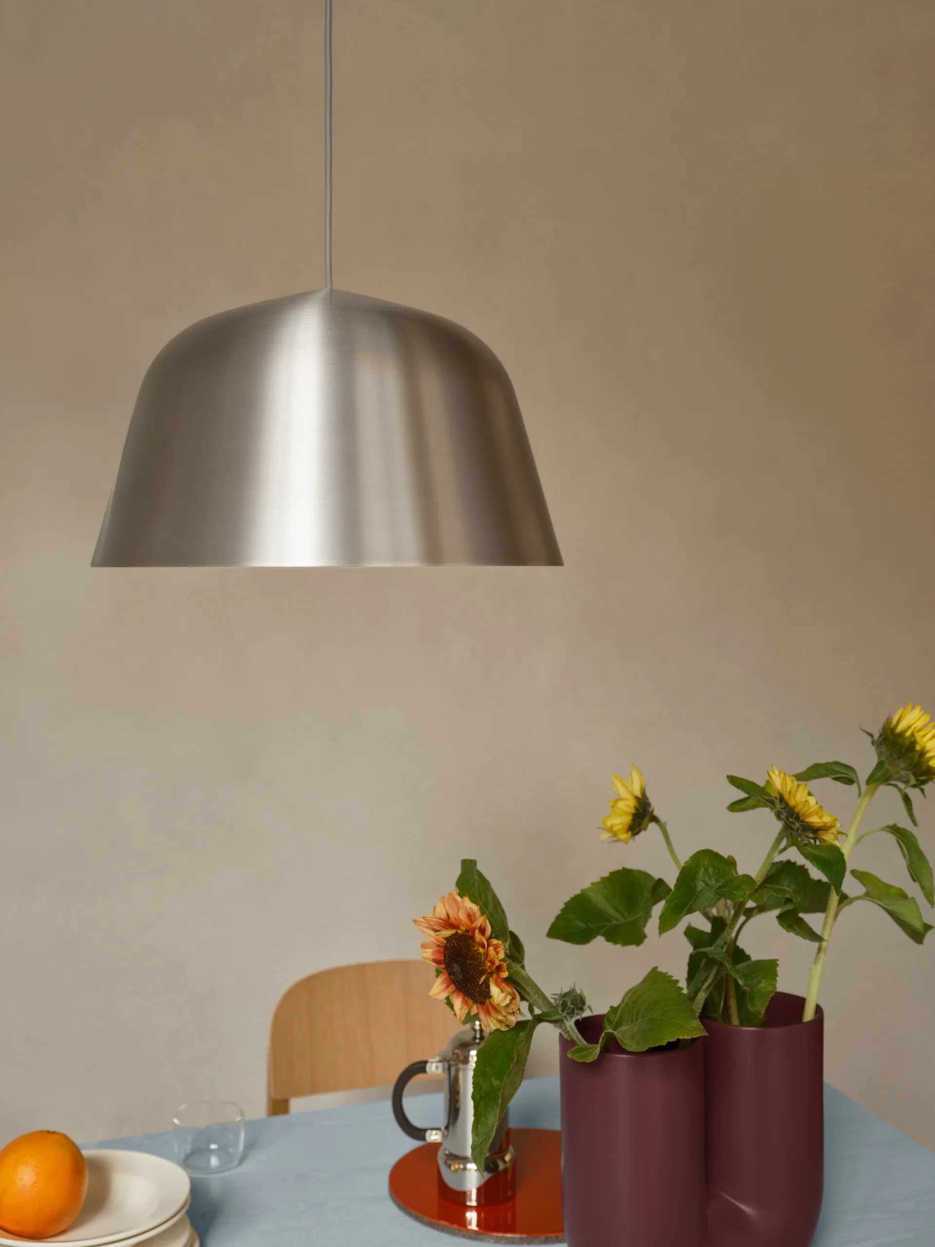 Lampa wisząca Ambit, Szczotkowane aluminium, Ø40 cm Muuto
