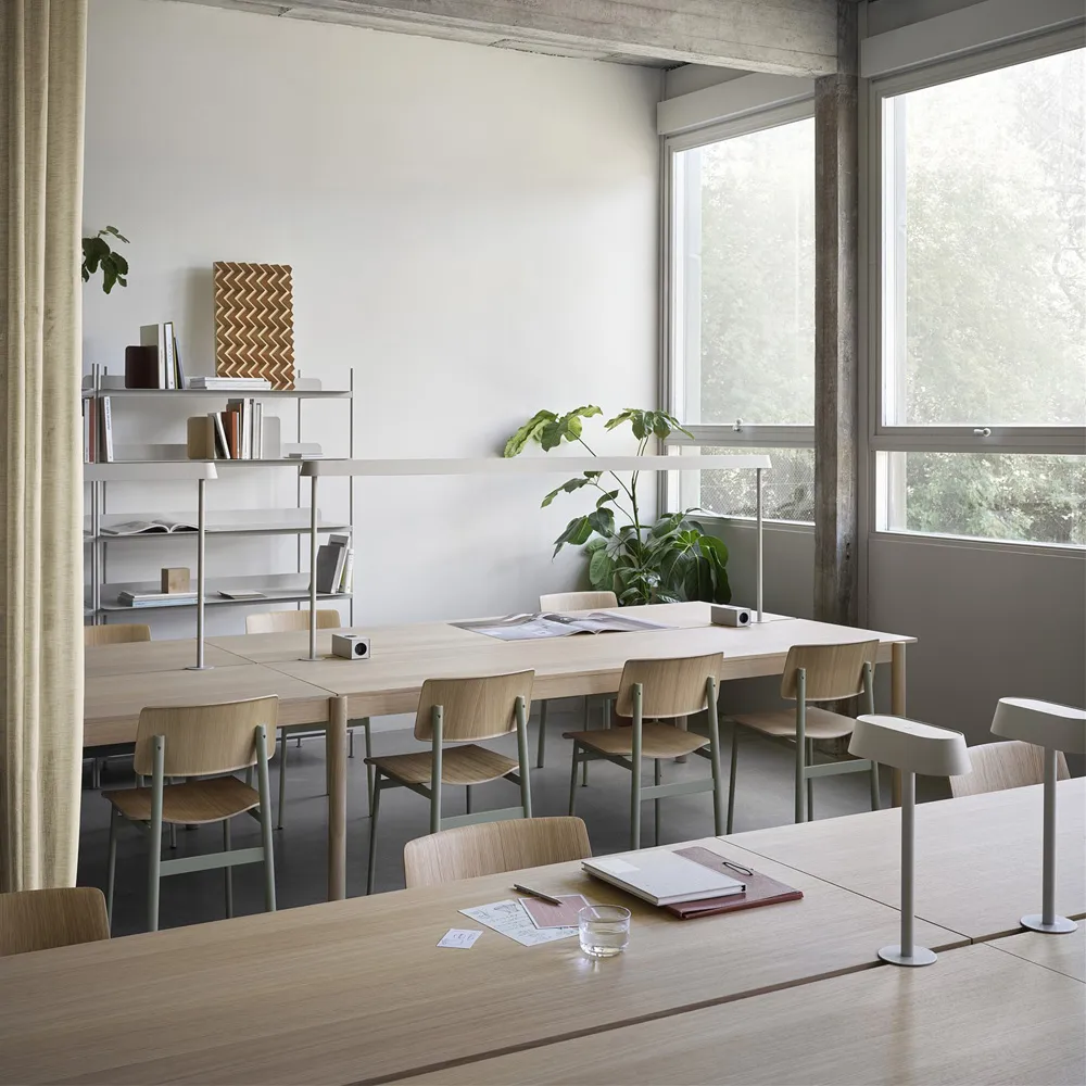 Linear System Middle Module stół, White laminate-ABS-Oak Muuto