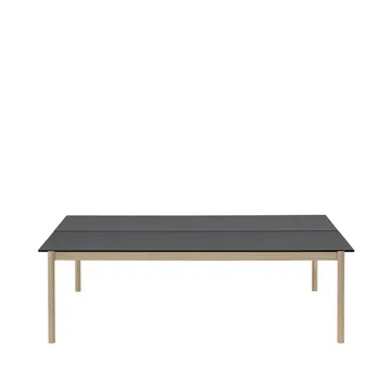 Linear System stół 142x240 cm - Black nanolaminate-Black-Oak - Muuto