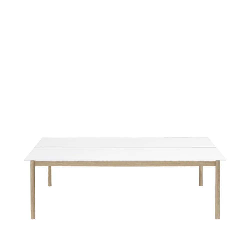 Linear System stół 142x240 cm, White laminate-White ABS-Oak Muuto