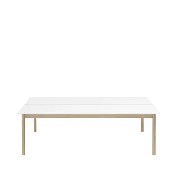 Linear System stół 142x240 cm - White laminate-White ABS-Oak - Muuto