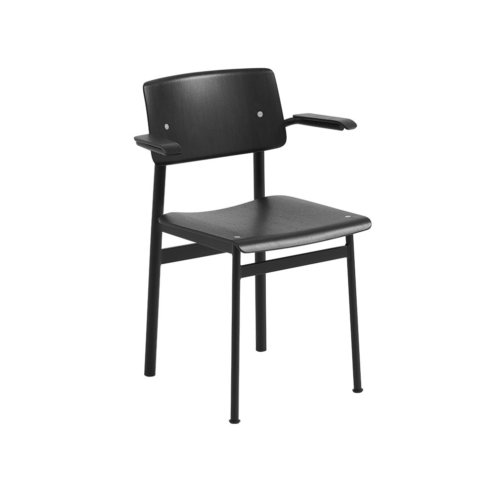 Muuto Loft fotel z podłokietnikami Black-Black | Skandynawski Design | Krzesła | Czarny
