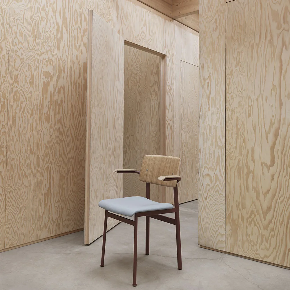 Loft fotel z podłokietnikami, Oak-Dusty green Muuto