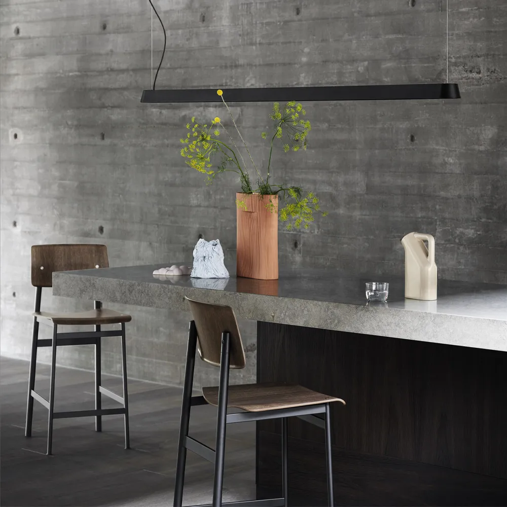 Loft krzesło barowe, Oak-niski-dusty green stal stojak Muuto