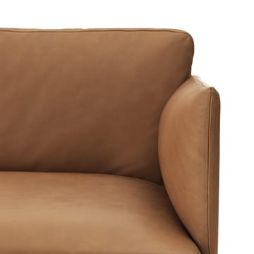 Outline sofa 3-osobowa skóra - Cognac-czarne nogi - Muuto