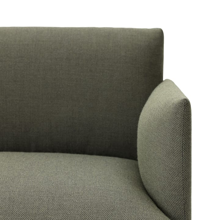 Outline sofa 3-osobowa skóra - Refine czarny-aluminiowe nogi - Muuto