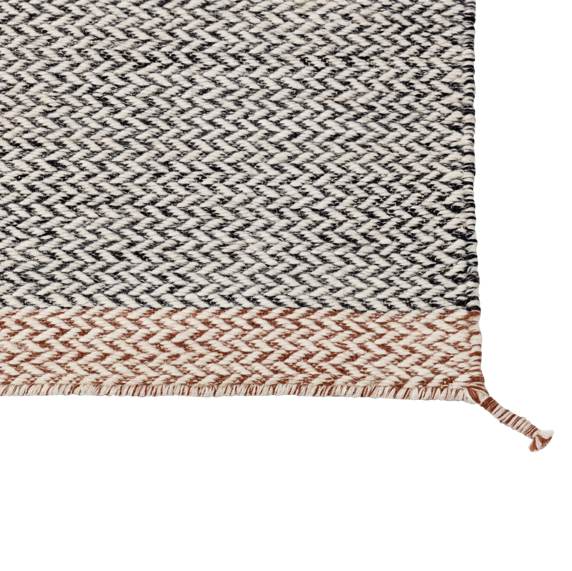 Ply dywan wełniany 85x140 cm, czarny - biały Muuto
