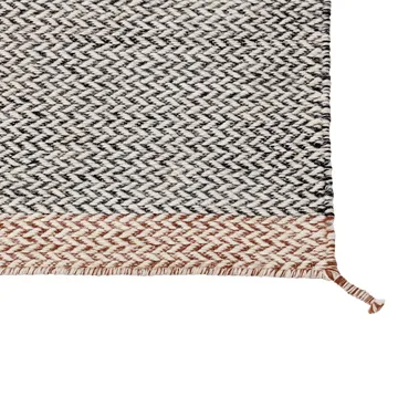 Ply dywan wełniany 85x140 cm - czarny - biały - Muuto