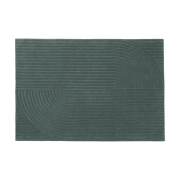 Relevo Rug Quattro dywan wełniany - Dark green, 170x240 cm - Muuto