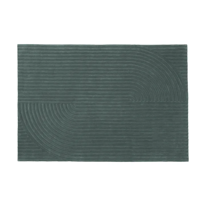 Relevo Rug Quattro dywan wełniany - Dark green, 170x240 cm - Muuto