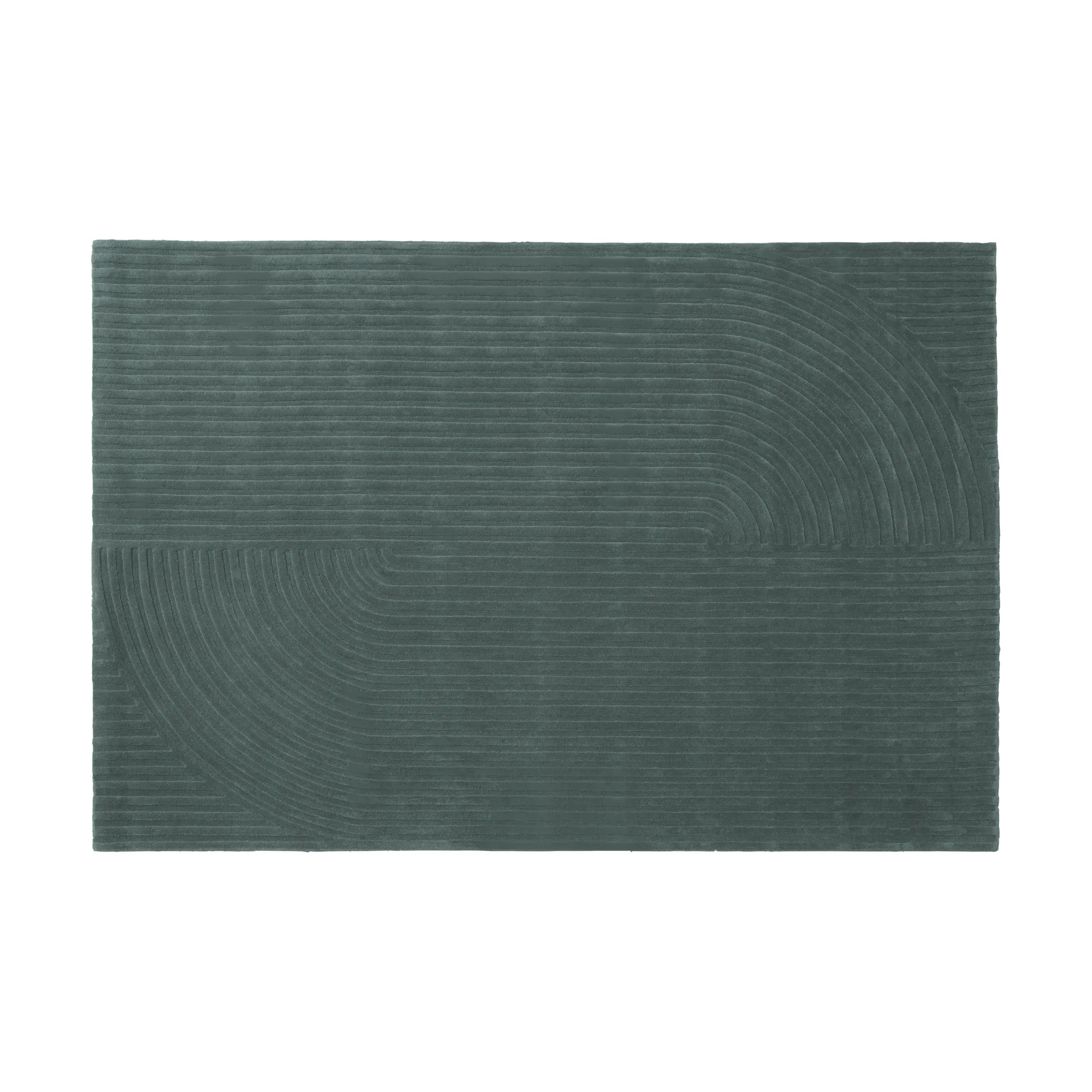Relevo Rug Quattro dywan wełniany, Dark green, 200x300 cm Muuto