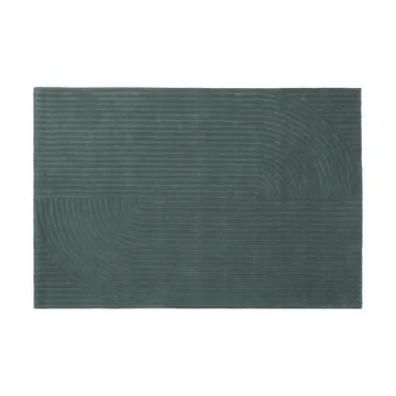 Relevo Rug Quattro dywan wełniany - Dark green, 200x300 cm - Muuto