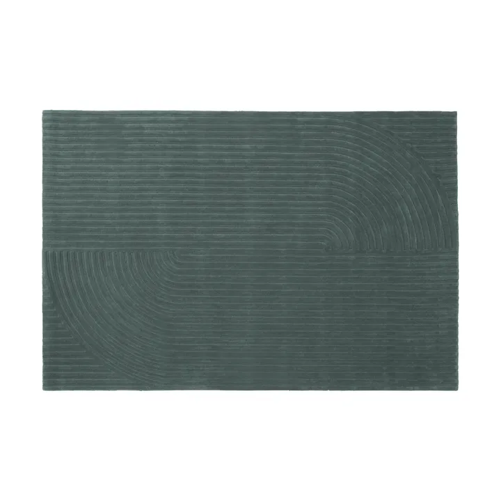 Relevo Rug Quattro dywan wełniany - Dark green, 200x300 cm - Muuto