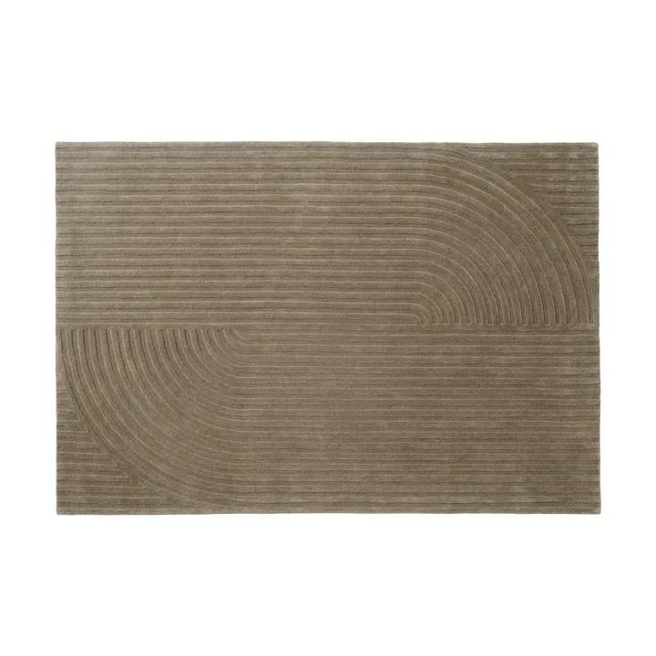 Relevo Rug Quattro dywan wełniany - Taupe, 170x240 cm - Muuto