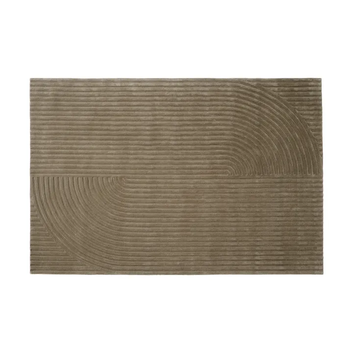 Relevo Rug Quattro dywan wełniany - Taupe, 200x300 cm - Muuto