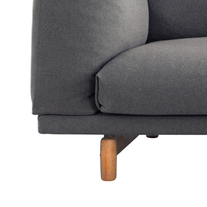 Rest kanapa, 2-sits-remix 163 grey-dębowe nogi Muuto