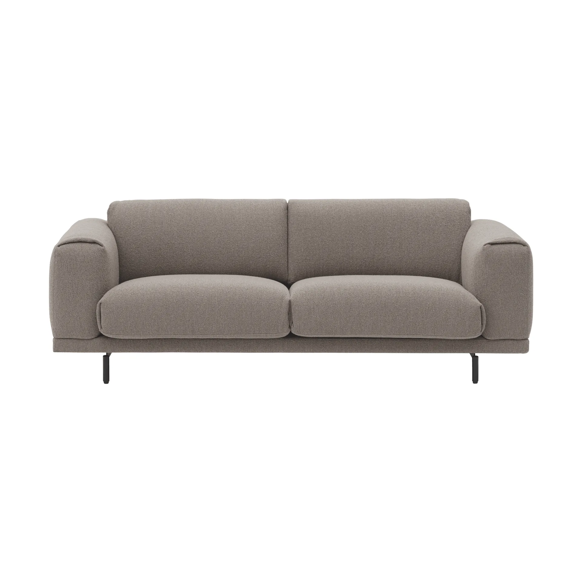 Rest kanapa, 3-osobowa, Hearth 6 grey-czarne nogi Muuto