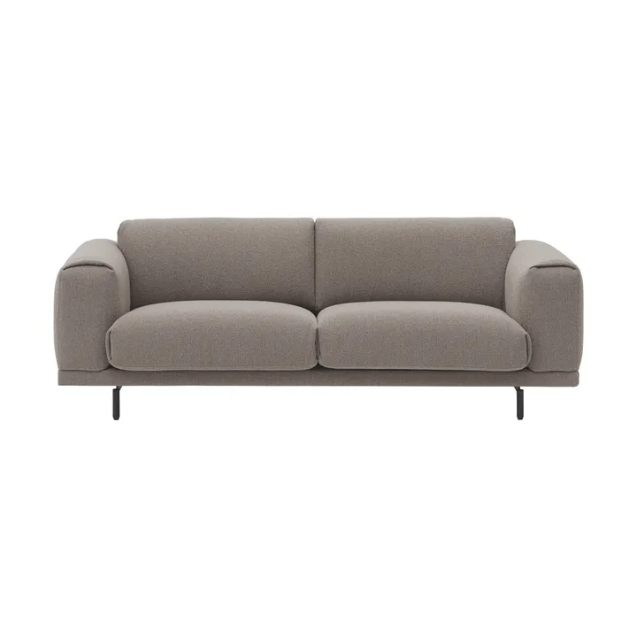 Rest kanapa - 3-osobowa, Hearth 6 grey-czarne nogi - Muuto