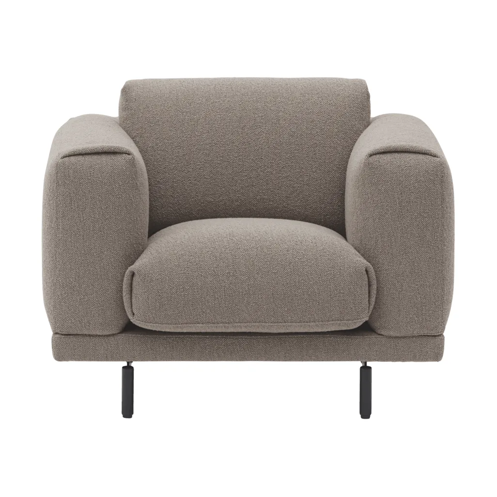 Rest Lounge Chair fotel lounge, Hearth 6-czarne nogi Muuto