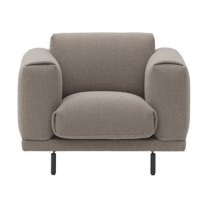 Rest Lounge Chair fotel lounge - Hearth 6-czarne nogi - Muuto