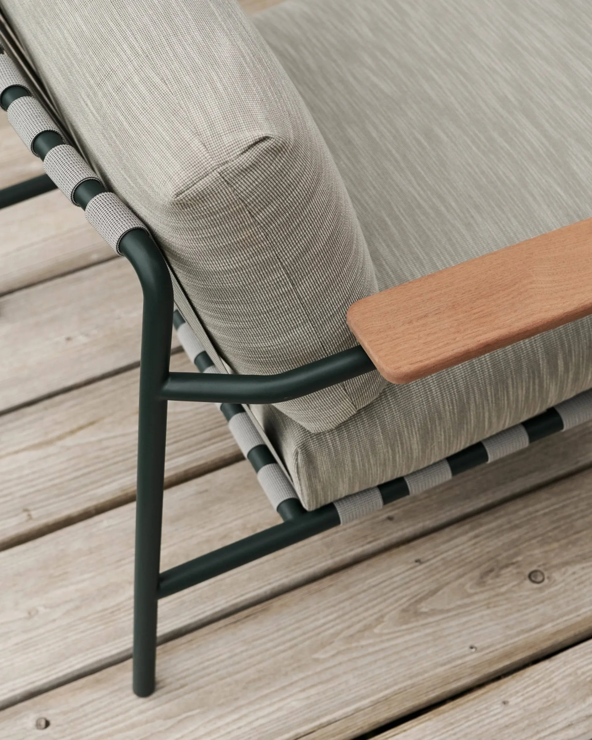 Settle sofa 2-osobowa, Ribbed Weave 2 Dark green Muuto