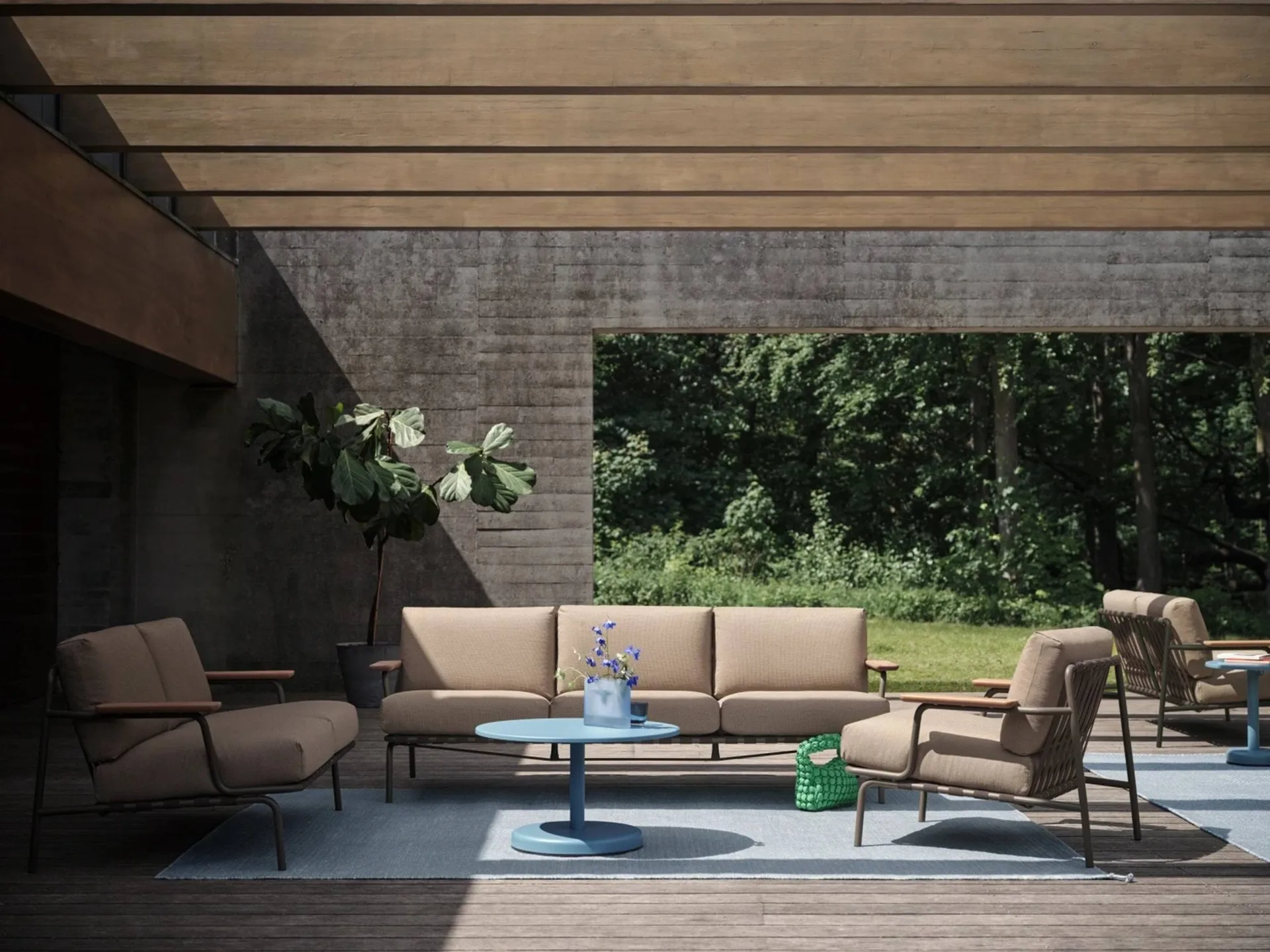 Settle sofa 2-osobowa, Ribbed Weave 5 Taupe Muuto