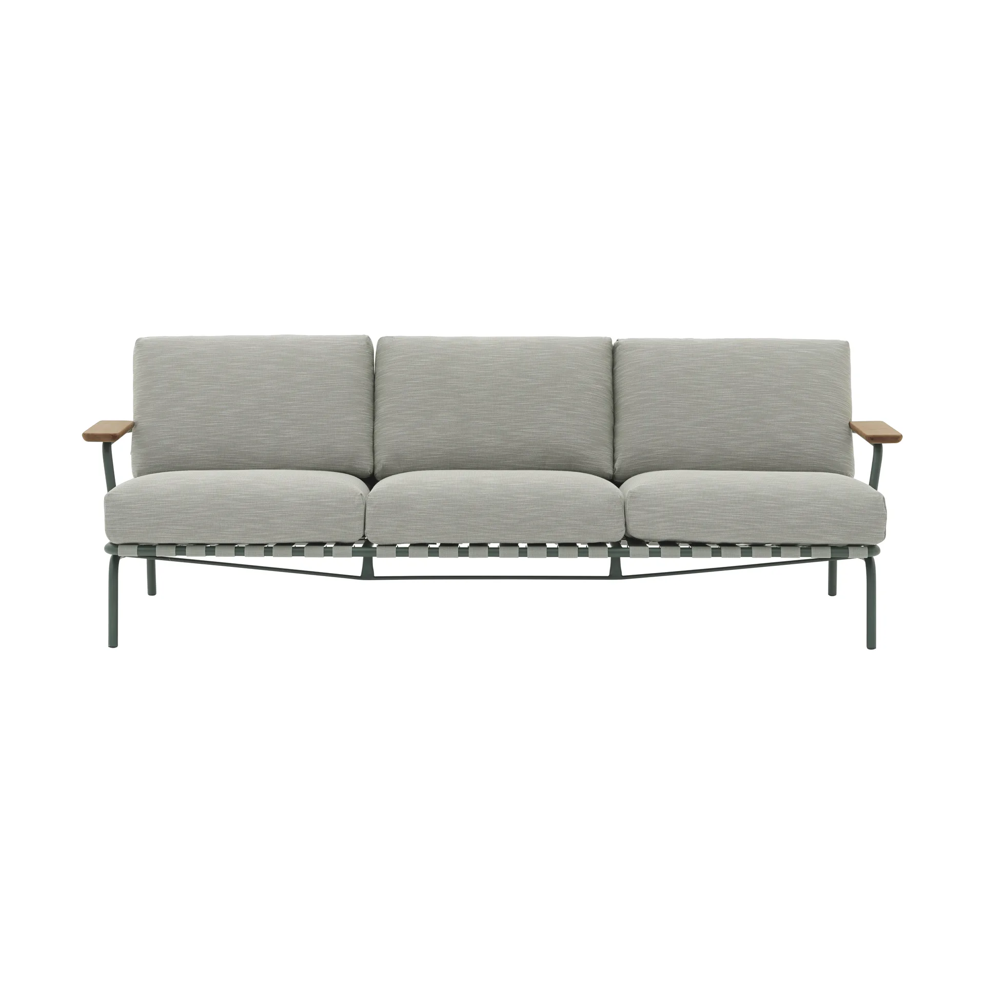 Settle sofa 3-osobowa, Ribbed Weave 2 Dark green Muuto