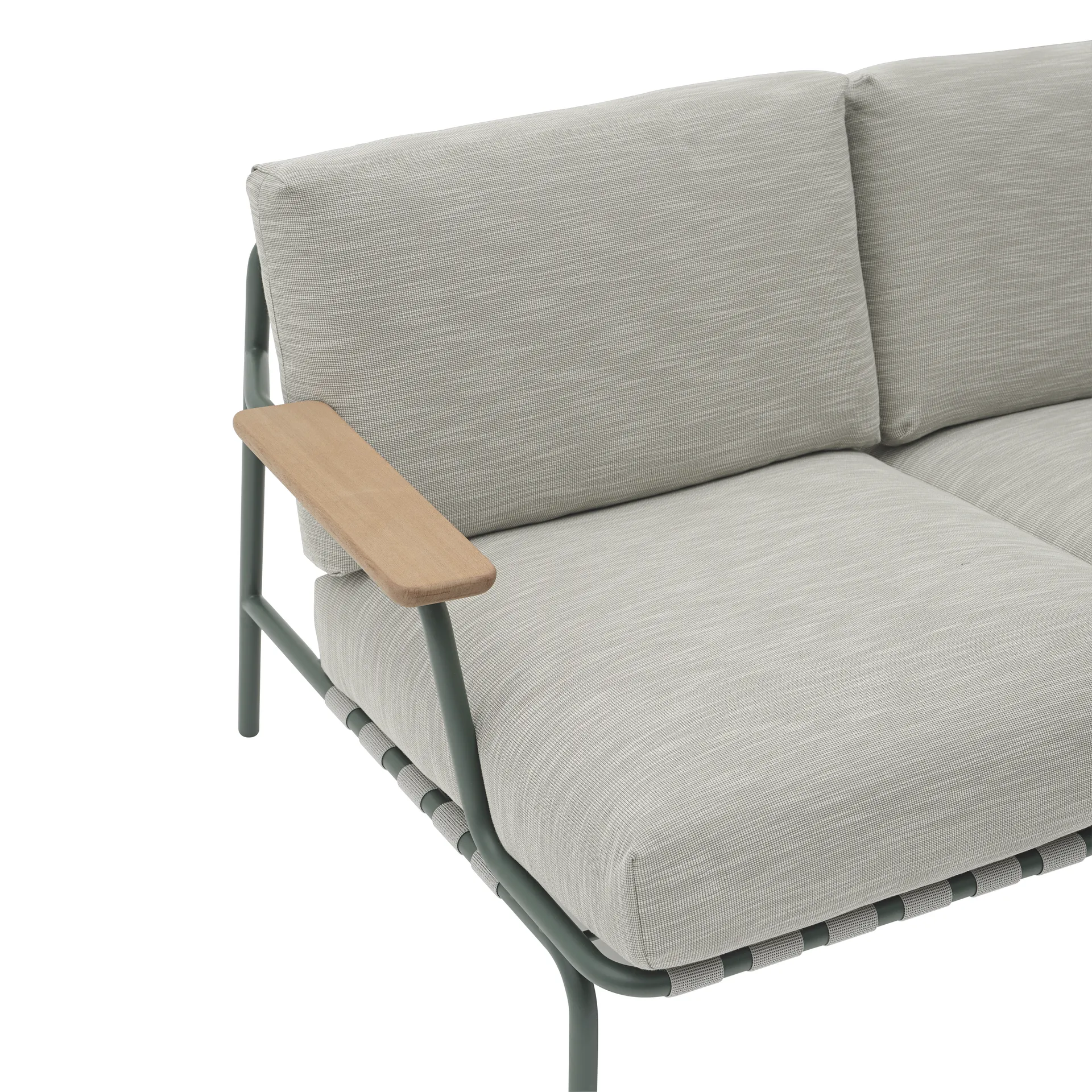 Settle sofa 3-osobowa, Ribbed Weave 2 Dark green Muuto