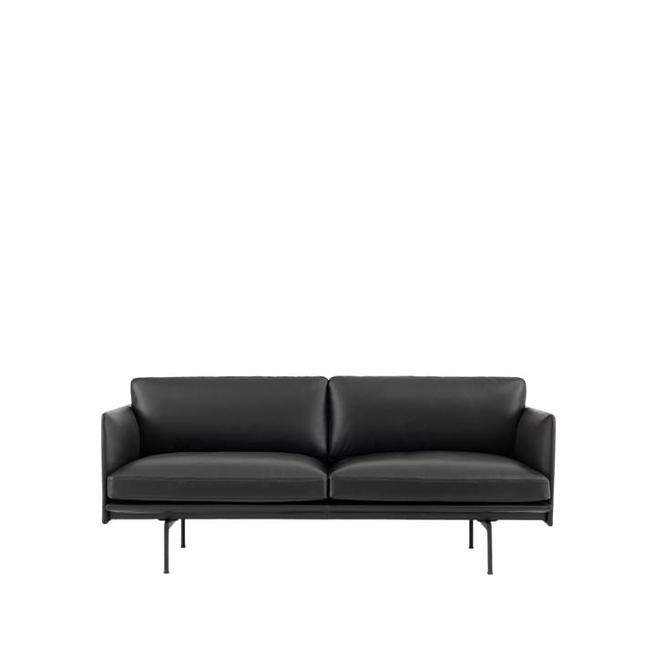 Sofa 2-osobowa Outline - Refine leather black-Black - Muuto