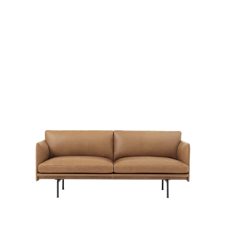 Sofa 2-osobowa Outline - Refine leather cognac-Black - Muuto