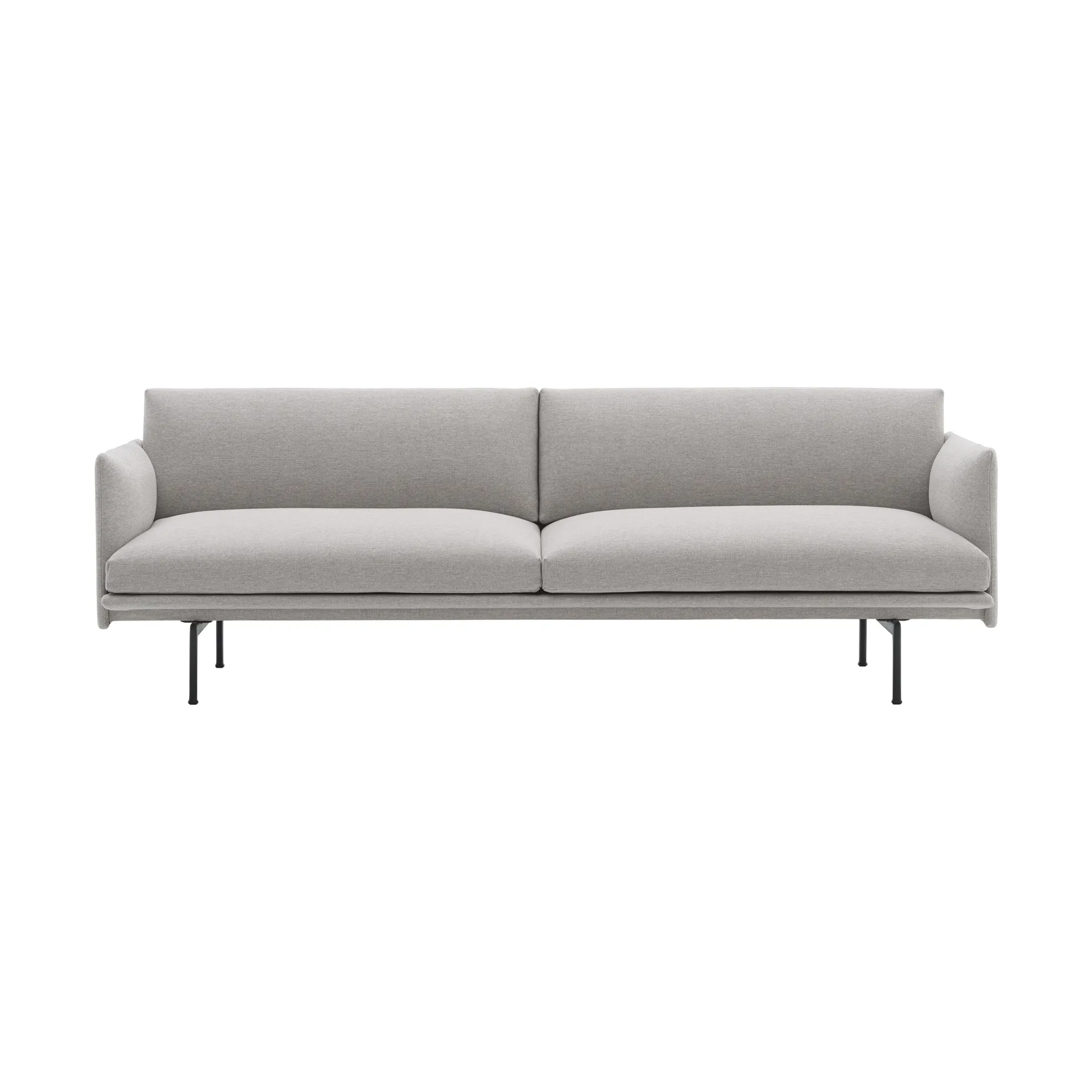 Sofa 3-osobowa Outline tkanina, Clay 12-Black Muuto