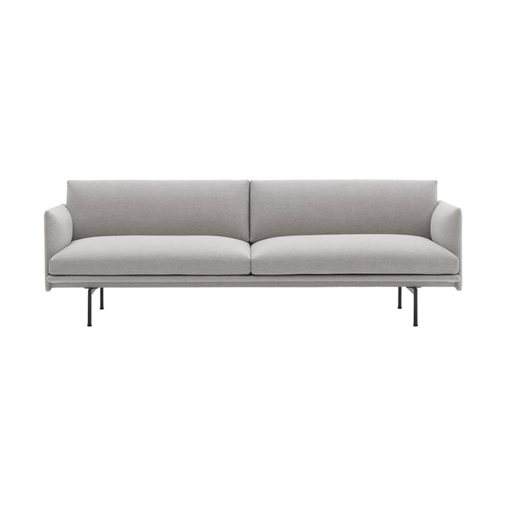 Sofa 3-osobowa Outline tkanina - Clay 12-Black - Muuto