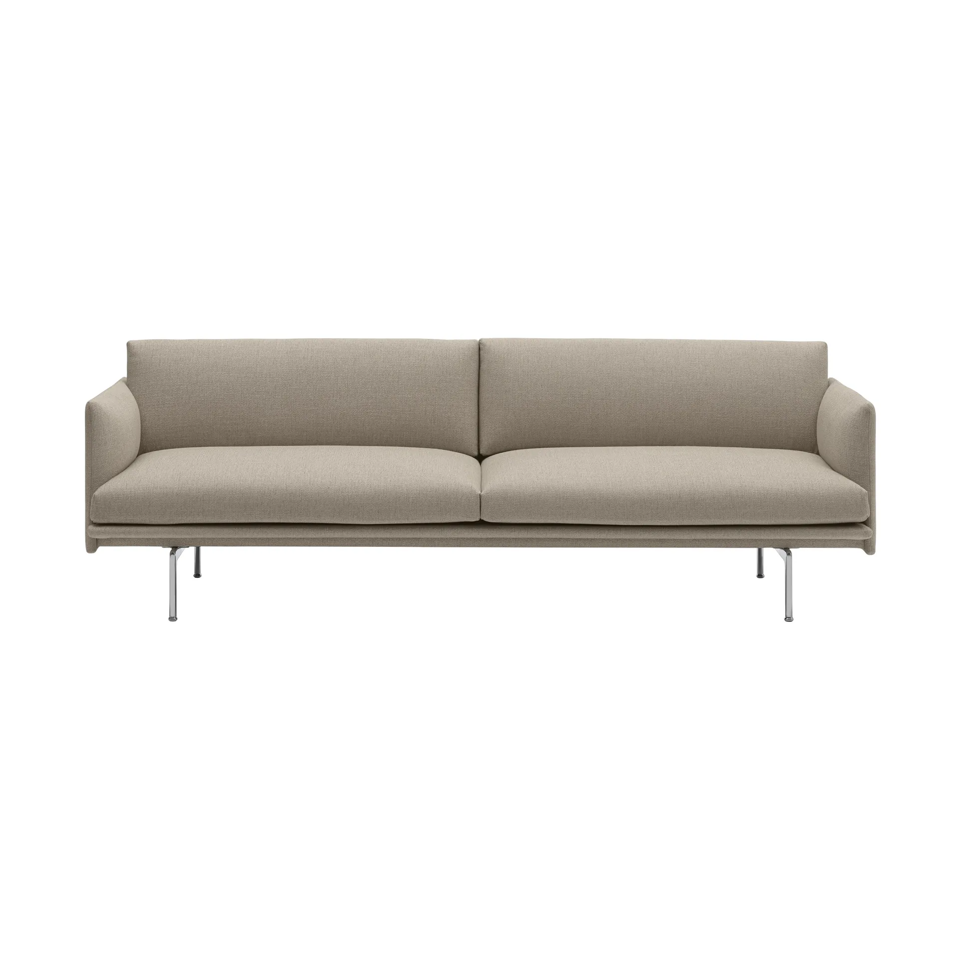 Sofa 3-osobowa Outline tkanina, Ecriture 240-Polished Aluminum Muuto